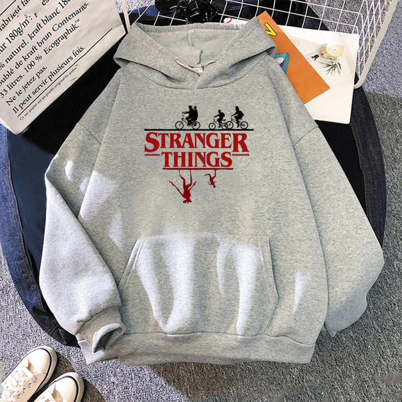 Stranger Things Print Pullover Hoodie Fleece Jacket Hoodie