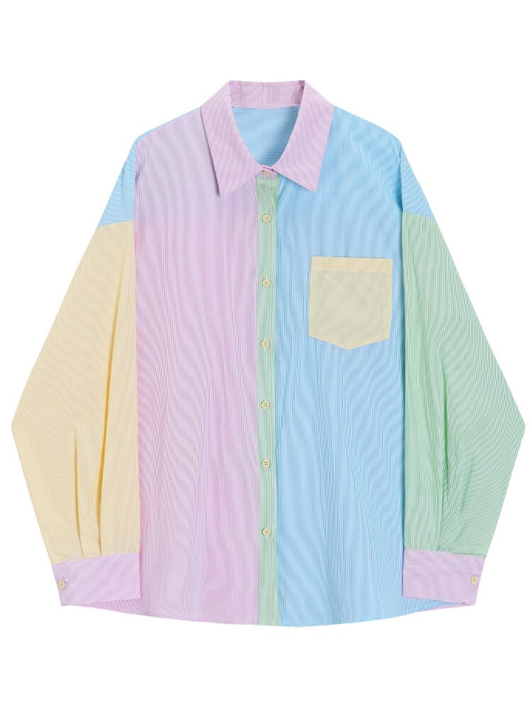 Sweet and Nice Colorful Long Sleeve Shirt For Women or Men Casual Work Wear