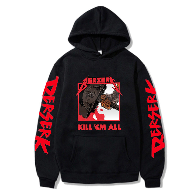 Anime Berserk Kill'em All Hooded Sweatshirt for Unisex