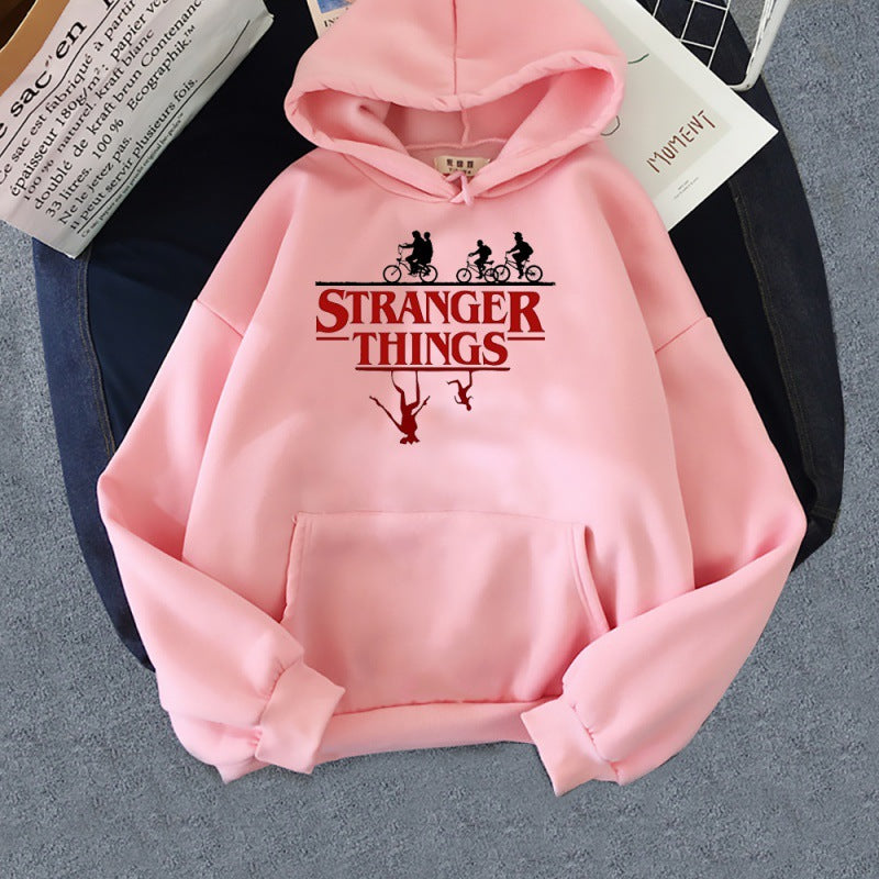 Stranger Things Print Pullover Hoodie Fleece Jacket Hoodie