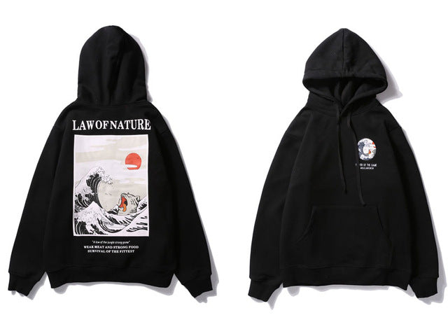 Law of Nature Hip Hop Casual Sweatshirts Streetwear