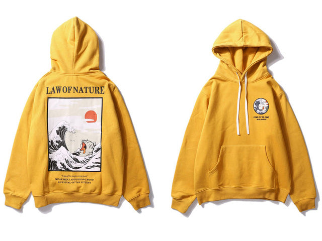 Law of Nature Hip Hop Casual Sweatshirts Streetwear