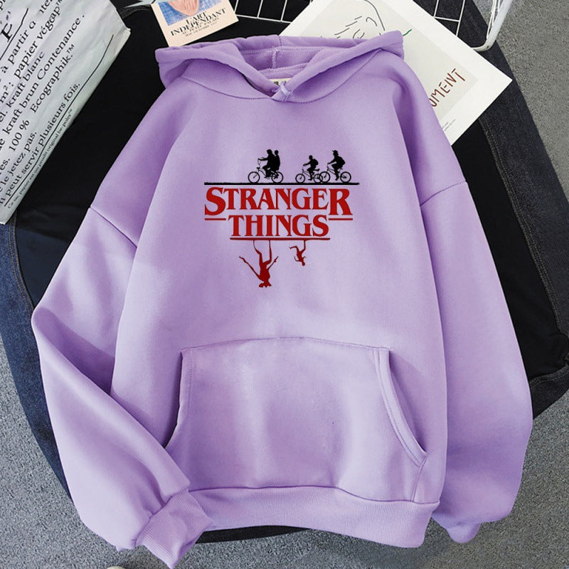 Stranger Things Print Pullover Hoodie Fleece Jacket Hoodie