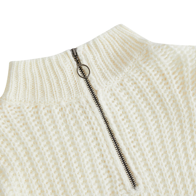 Autumn and Winter Top Zipper Long Sleeve Knitwear (very warm)