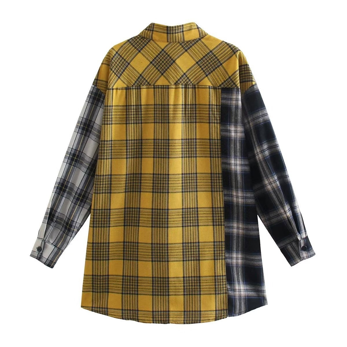 Checkered Two-Color Shirt Unisex Size