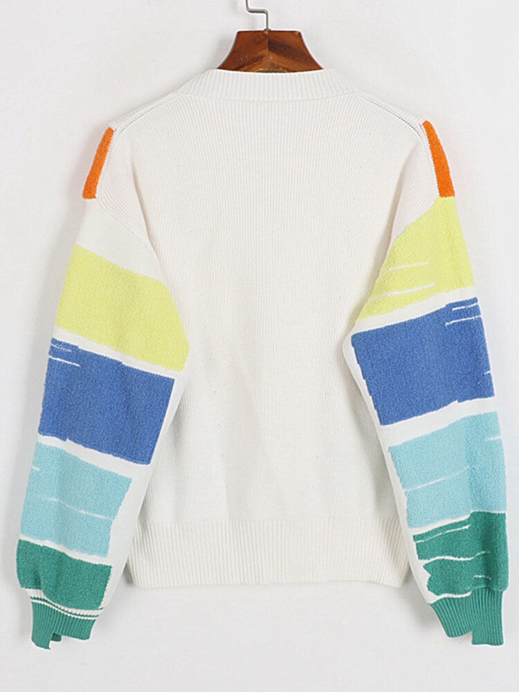 Multi Colour Canvas Style Vibrant and Sweet Looking Pretty Cardigan